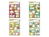 Opakowanie Naklejki na prezenty BN złote 20x30cm 10szt MIX