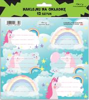 Naklejki na zeszyty - Jednorożec (12szt). Wydawca: Henry. SmakLiter.pl Opakowanie Naklejki na zeszyty - Jednorożec (12szt)