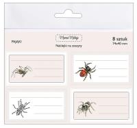 Naklejki na zeszyty Pająki. Wydawca: Mama Maluje. SmakLiter.pl Opakowanie Naklejki na zeszyty Pająki