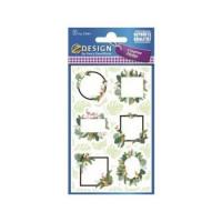 Opakowanie Naklejki o teksturze lnu - Świąteczne wianki