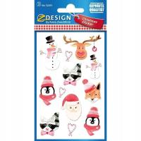 Opakowanie Naklejki o teksturze lnu - Świąteczne zwierzęta