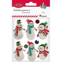 Opakowanie Naklejki papierowe 3D Bałwanki 6szt