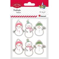 Opakowanie Naklejki papierowe bałwanki