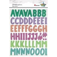 Opakowanie Naklejki papierowe brokat alfabet i cyfry 109szt
