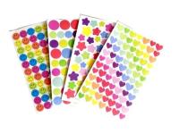 Naklejki papierowe kolorowe 9x15cm 4ark MIX. Wydawca: Galeria Hobby. SmakLiter.pl Opakowanie Naklejki papierowe kolorowe 9x15cm 4ark MIX