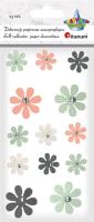 Opakowanie Naklejki papierowe kwiatki z kryształkiem 13szt