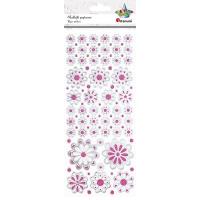 Opakowanie Naklejki papierowe kwiaty metaliczne mix 89szt.