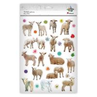 Opakowanie Naklejki papierowe owce, kwiaty 31szt.