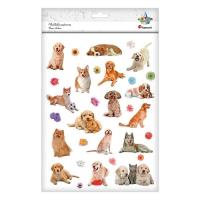 Opakowanie Naklejki papierowe psy, kwiaty 31szt.