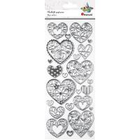 Opakowanie Naklejki papierowe serca z dekorem mix 24szt.