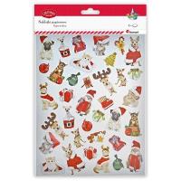Opakowanie Naklejki papierowe świątecznie psy i koty 72szt