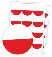 Opakowanie Naklejki patriotyczne - Flaga Polski 60 mm 24 szt.