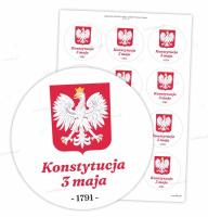 Opakowanie Naklejki patriotyczne - święto konstytucji 60mm 24