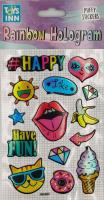Opakowanie Naklejki Rainbow Hologram Happy