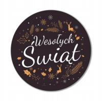 Naklejki świąteczne czarne 6cm 24szt. Wydawca: LearnHow. SmakLiter.pl Opakowanie Naklejki świąteczne czarne 6cm 24szt