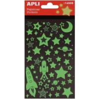 Opakowanie Naklejki świecące gwiazdy zielone