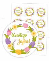 Opakowanie Naklejki wielkanocne wesołego jajka 12szt