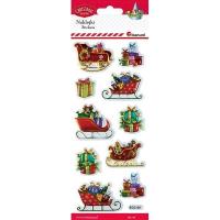 Opakowanie Naklejki wypukłe miękkie sanie i prezenty 10szt