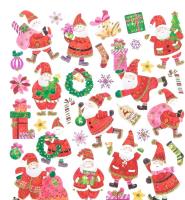 Naklejki z brokatem mikołaje 32szt. Wydawca: Dalprint. SmakLiter.pl Opakowanie Naklejki z brokatem mikołaje 32szt