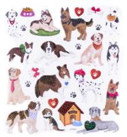 Opakowanie Naklejki z brokatem psy 27szt