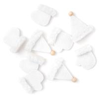 Opakowanie Naklejki z fiulcu z futerkiem białe 9szt