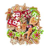 Opakowanie Naklejki z pianki z nadrukiem Pierniczki i cukierki (60 szt)