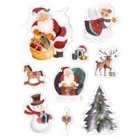 Naklejki żelowe z brokatem święta 9szt. Wydawca: Dalprint. SmakLiter.pl Opakowanie Naklejki żelowe z brokatem święta 9szt