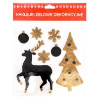 Opakowanie Naklejki żelowe Złota choinka