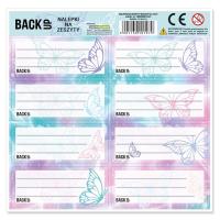 Opakowanie Nalepki na zeszyty BackUp Motyle (25szt)