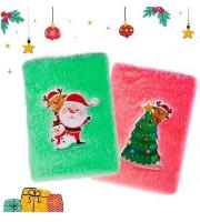 Opakowanie Notatnik pluszowy A5 gładki świąteczny MIX