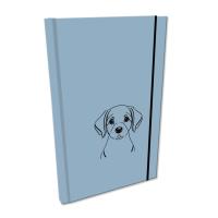 Notes A5 gładki z gumką Soft Touch lakier UV pies labrador niebieski. Wydawca: EV-Corp. SmakLiter.pl Opakowanie Notes A5 gładki z gumką Soft Touch lakier UV pies labrador niebieski