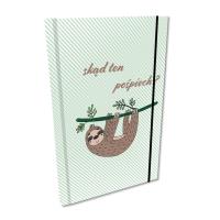 Opakowanie Notes A5 kratka z gumką Soft Touch leniwiec chwilunia