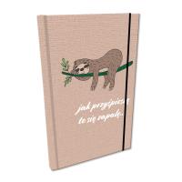 Opakowanie Notes A5 kratka z gumką Soft Touch leniwiec zapalny