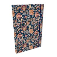Opakowanie Notes A5 kratka z gumką Soft Touch Paisley kwiaty blue