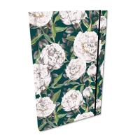 Opakowanie Notes A5 kratka z gumką Soft Touch Peonie w zieleni