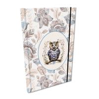 Opakowanie Notes A5 kratka z gumką  Soft Touch Sowa