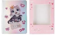 Opakowanie Notes holograficzny kotki 19x13,5cm