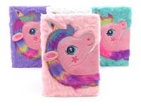 Opakowanie Notes w pluszowej okładce Jednorożec MIX