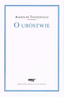 O Ubóstwie. Autor: Alexis De Tocqueville. SmakLiter.pl Okładka książki O Ubóstwie