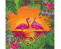 Opakowanie Obraz na płótnie 30x30cm z mozaiką Flamingi