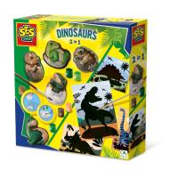 Odlewy gipsowe Dinozaury 2w1. Wydawca: SES Creative. SmakLiter.pl Opakowanie Odlewy gipsowe Dinozaury 2w1