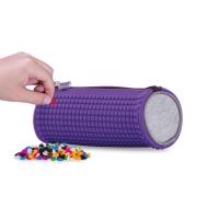 Opakowanie Okrągły piórnik na suwak z fioletowym panelem