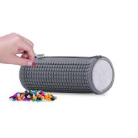 Opakowanie Okrągły piórnik na suwak z szarym panelem