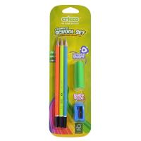 Ołówki cricco neonowe 3 szt. + temperówka + gumka blister. Wydawca: Cricco. SmakLiter.pl Opakowanie Ołówki cricco neonowe 3 szt. + temperówka + gumka blister