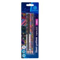 Opakowanie Ołówki grafitowe trójkątne HB Astrapen neon/cats blister 4 szt.