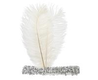 Opakowanie Opaska z piórem Retro biała