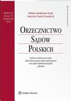 Okładka książki Orzecznictwo Sądów Polskich 10/2022