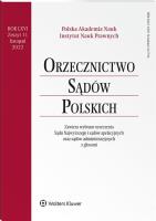 Okładka książki Orzecznictwo Sądów Polskich 11/2022