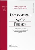 Okładka książki Orzecznictwo Sądów Polskich 2/2022