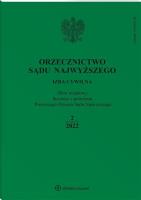 Okładka książki Orzecznictwo Sądu Najwyższego 2/2022
